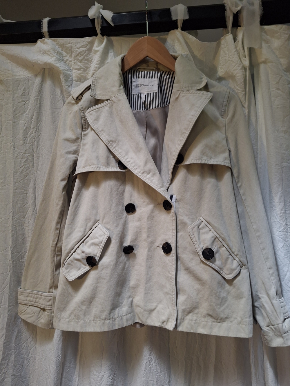BCBGeneration Light Beige Double-Breasted Jacket